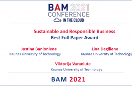 Best Full paper award in BAM2021